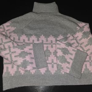 H&M Pink & Grey Super Soft Boxy Turtleneck L NWT